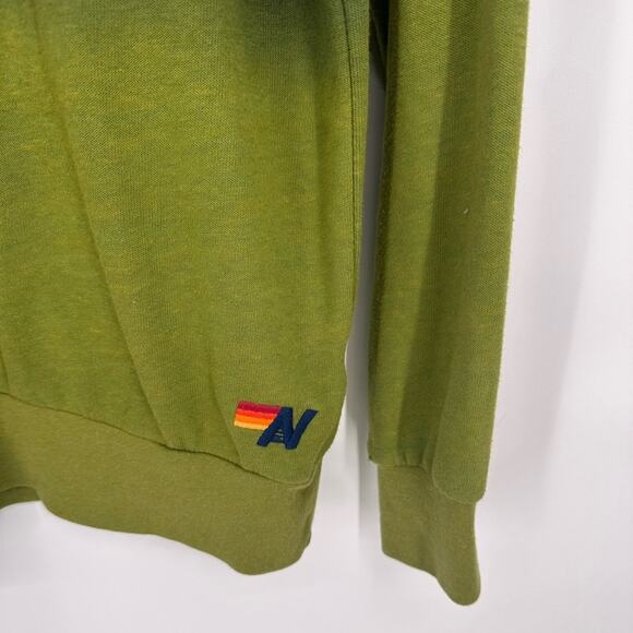 Aviator Nation RARE Dip Dye Ombre Green Embroidered Pullover Sweatshirt Small - Picture 5 of 12